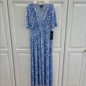 MSK - Blues and White Print Maxi Dress